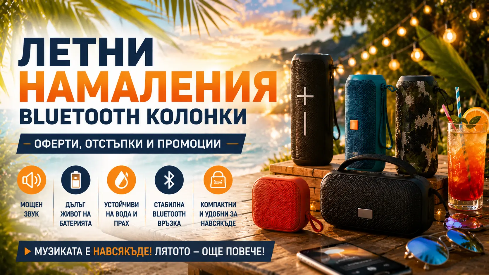 Летни Намаления Bluetooth Колонки