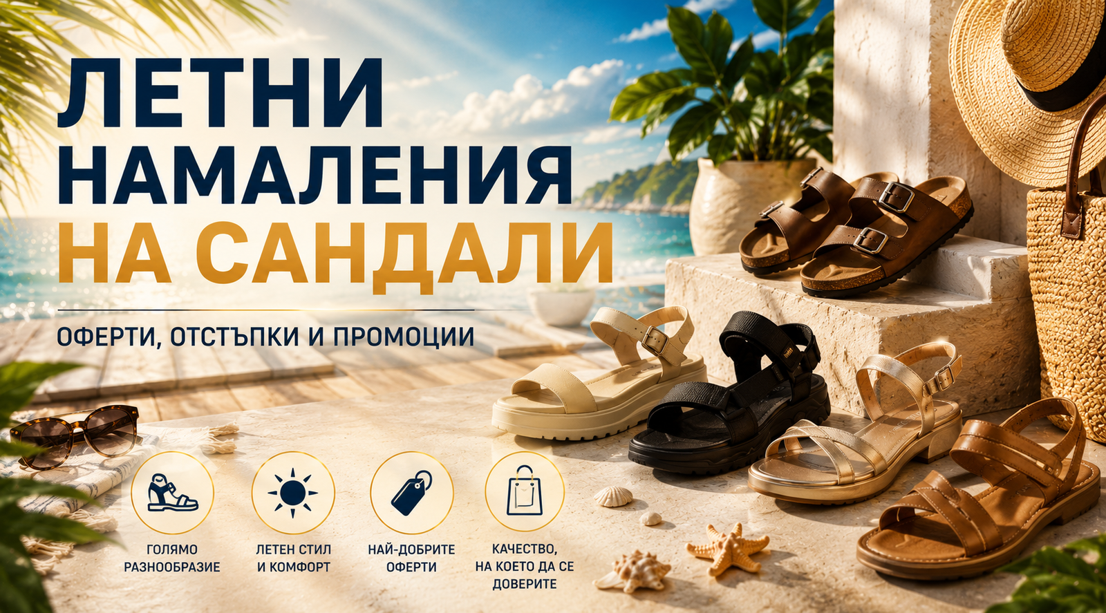 Летни Намаления на Сандали – Оферти, Отстъпки и Промоции