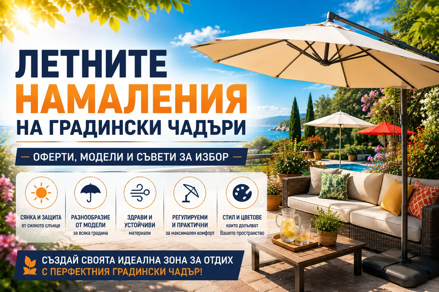 Летните Намаления на Градински Чадъри